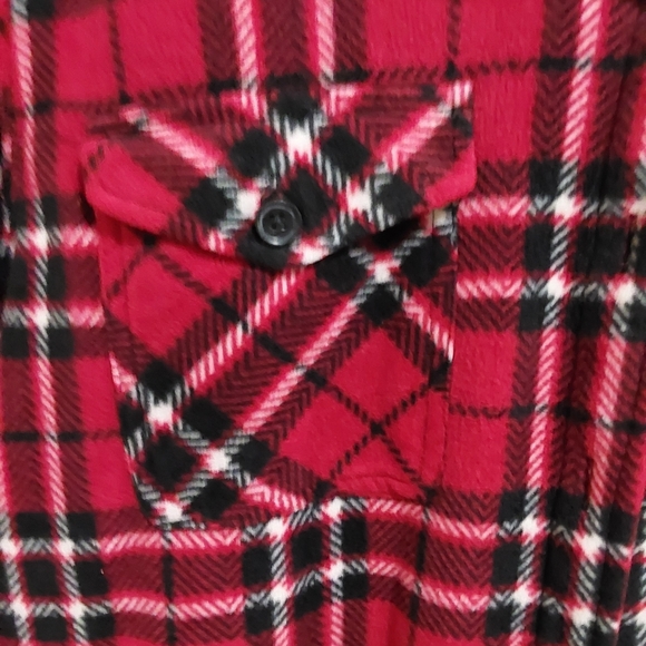 🌺 Unisex Soho Threads Red Plaid Sherpa-Lined Jacket - Picture 3 of 12